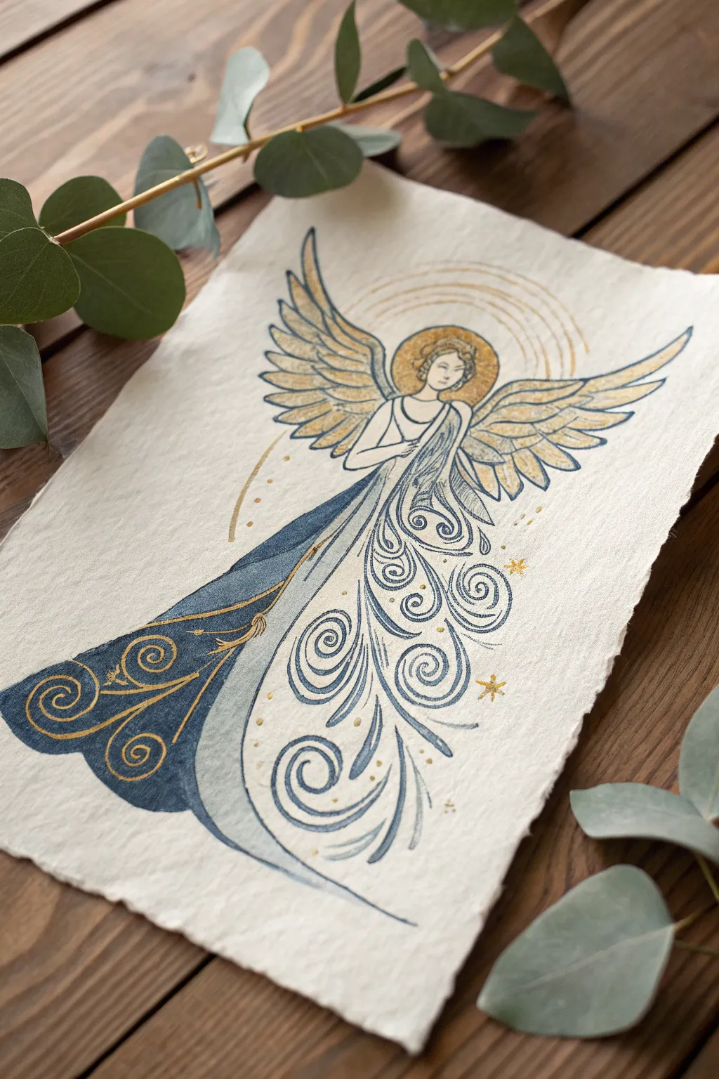 Discover the harmony of elements with this unique elemental angel drawing, where simplicity meets bold creativity.
