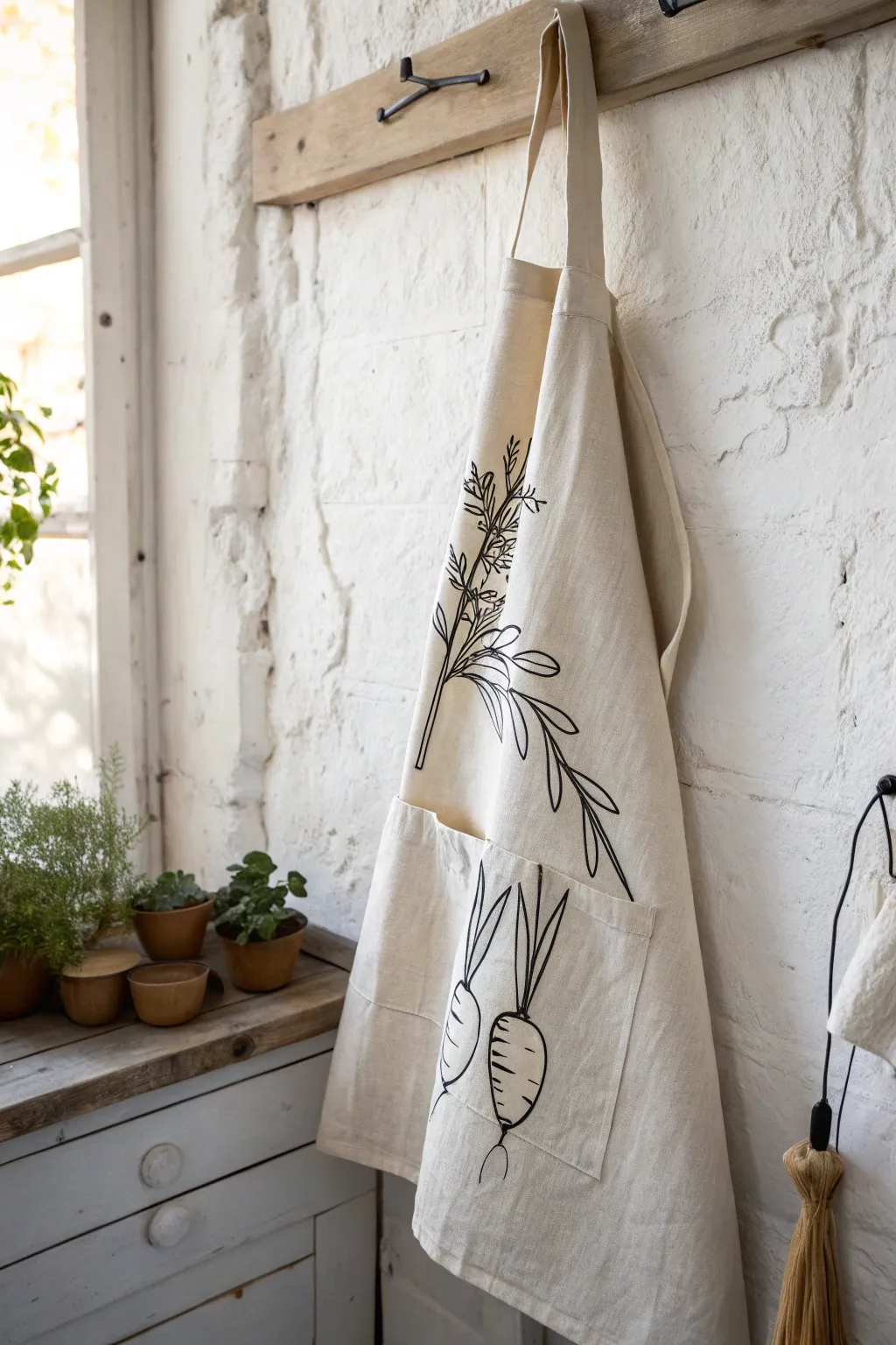 Elevate your kitchen style with minimalist elegance: a touch of art in every stitch.