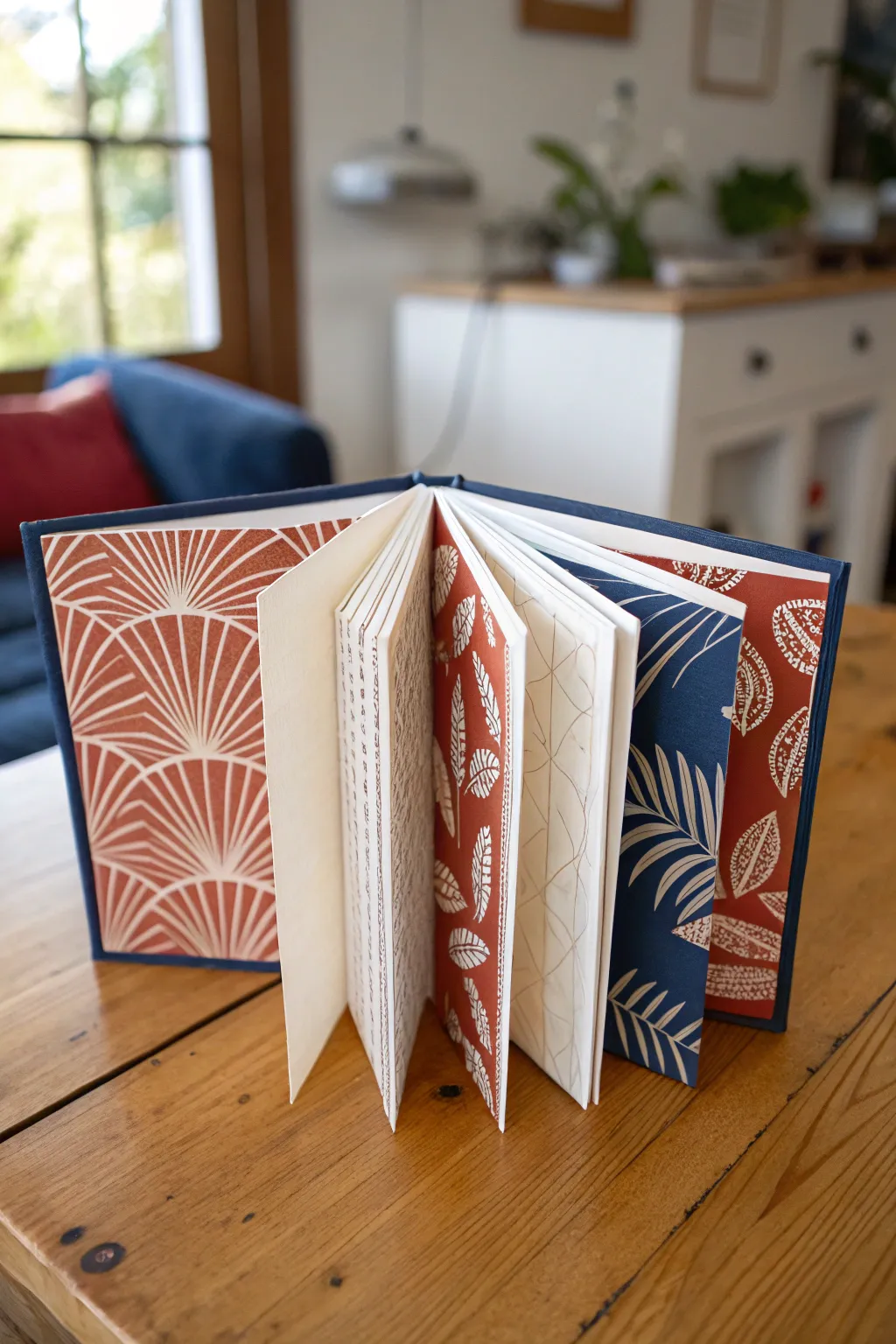 Discover the art of simplicity and bold design with this stunning accordion book.