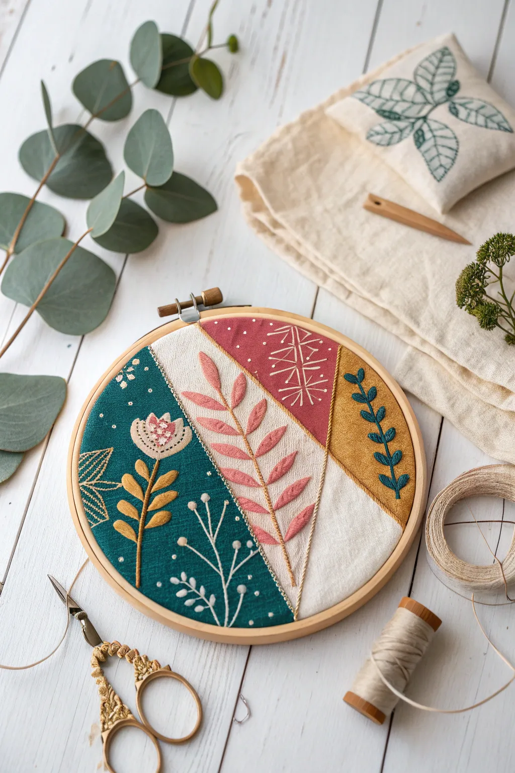 Embrace the art of embroidery for a touch of personal elegance in your home decor.