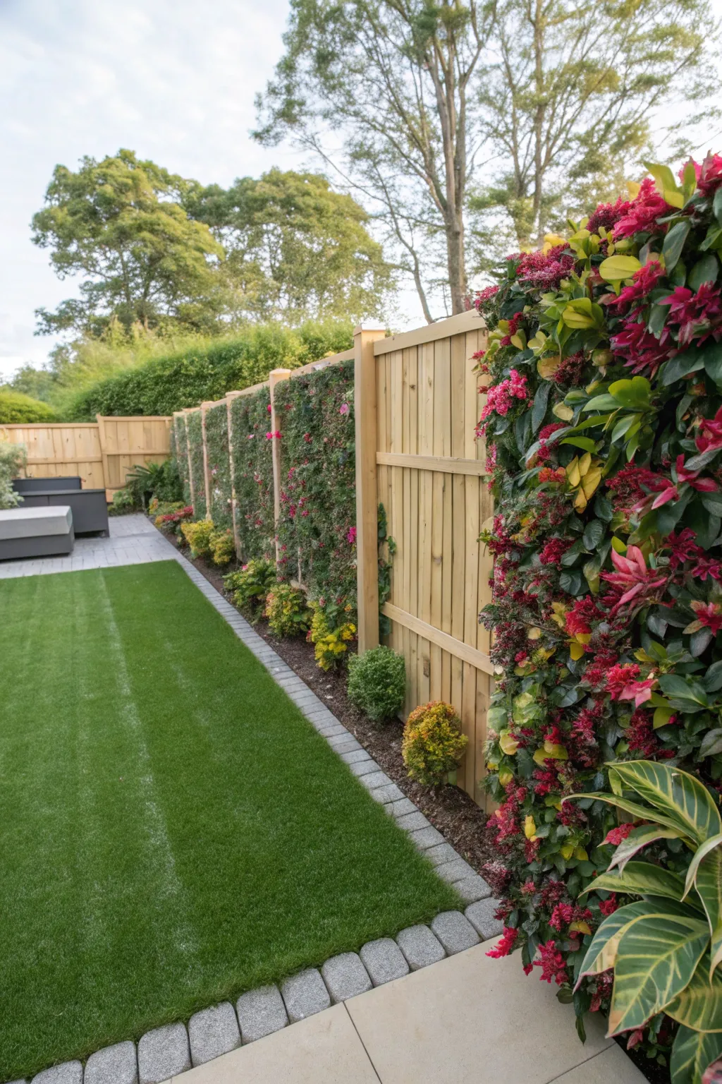 Enhance your fence with a lush plant wall.