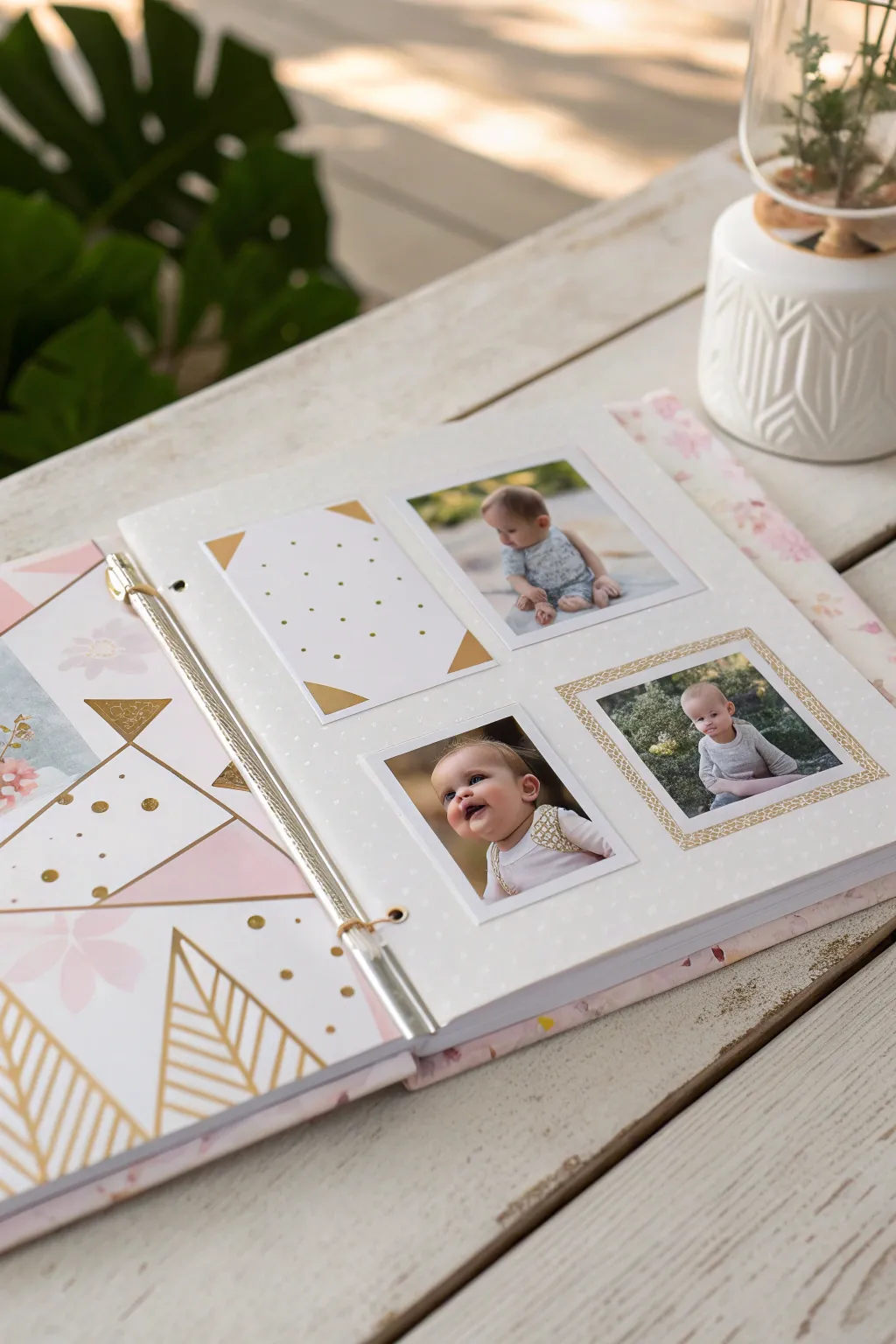 Transform your baby's memories into a stunning art gallery with this creative photo album design!