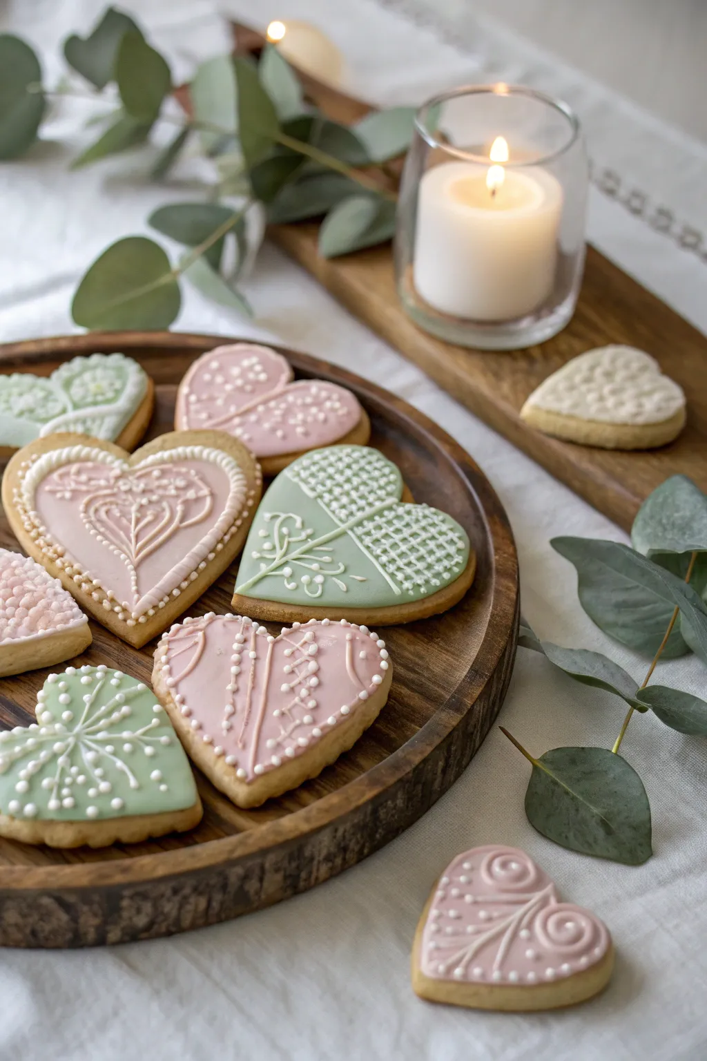 Sweet Hearts: Capture the love with these charming, heart-shaped cookies perfect for a baby shower.