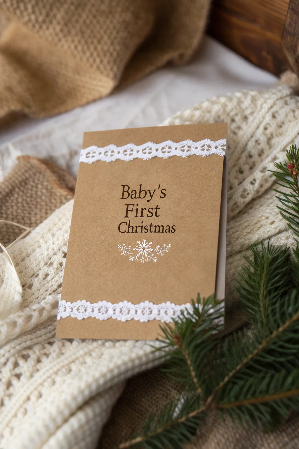 Celebrate your baby's first Christmas with rustic charm and handcrafted elegance.