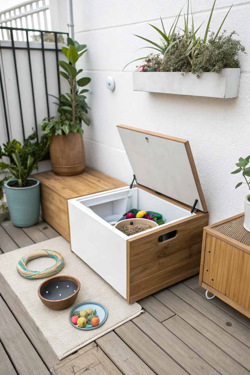 Elevate your balcony dog potty with playful elegance and practical charm!