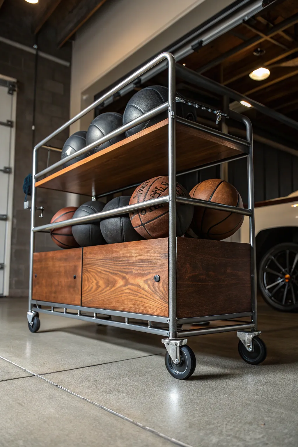 Effortlessly sleek and functional: The ultimate rolling storage cart for your garage.
