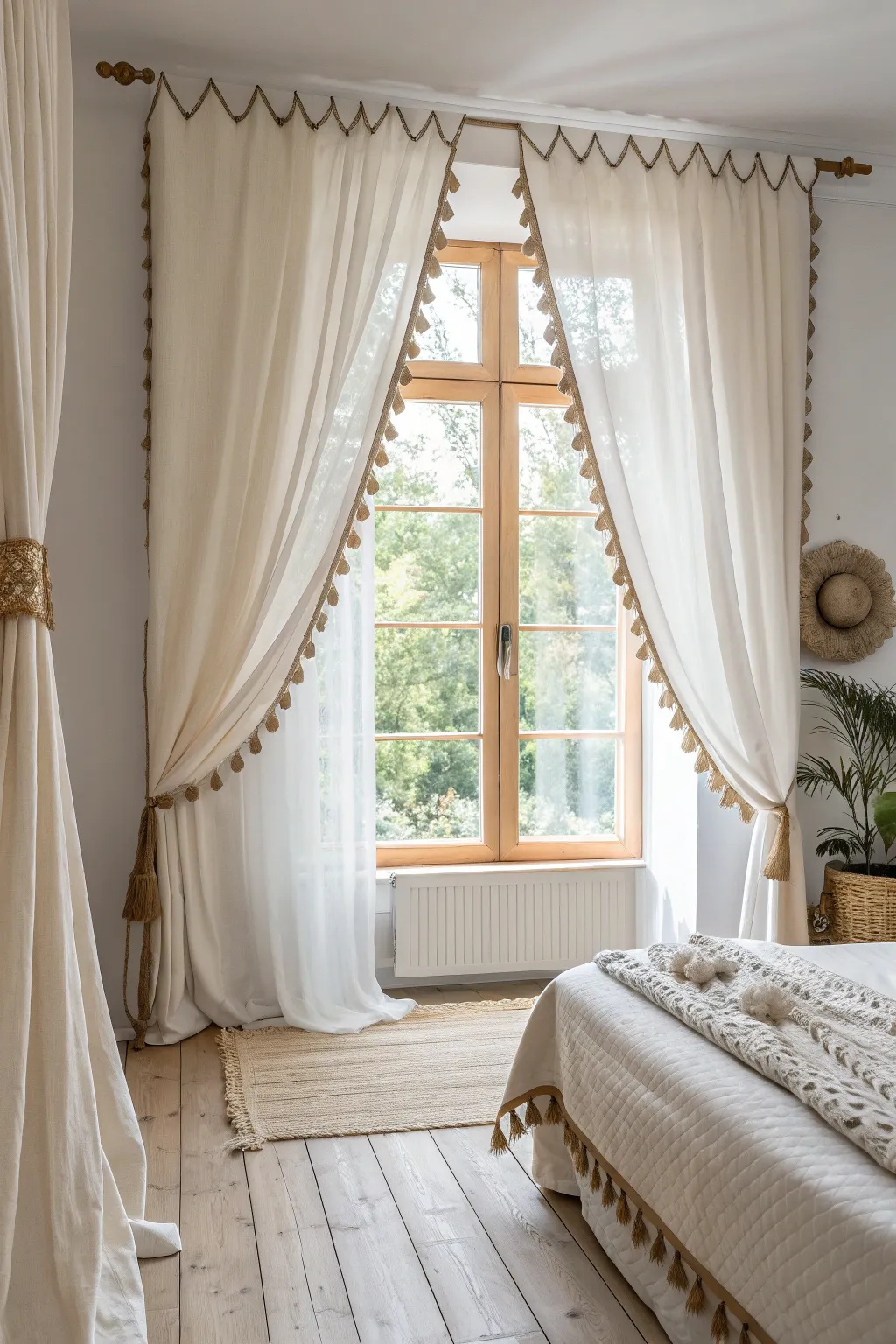 Transform your space with whimsical scalloped curtains for a touch of playful elegance.