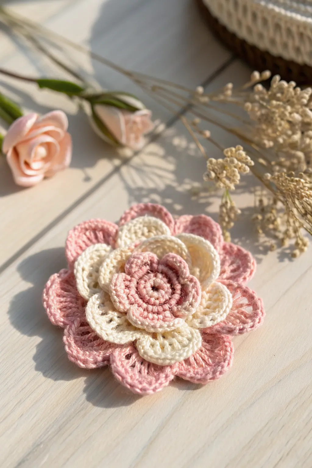 Elevate your style with a touch of handcrafted elegance. 🌸 #CrochetFlowers