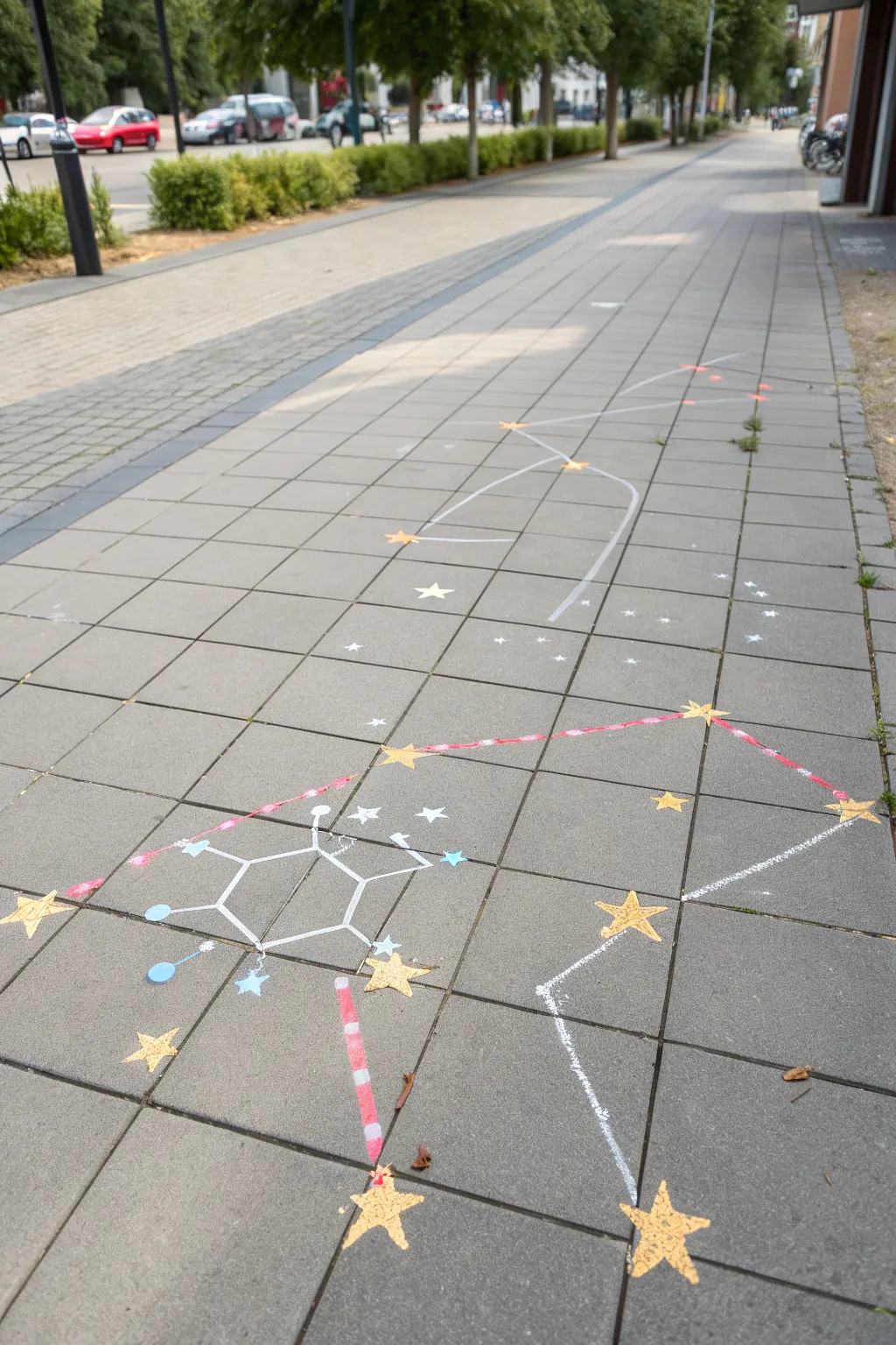 Transform your sidewalk into a celestial masterpiece with giant chalk constellations.