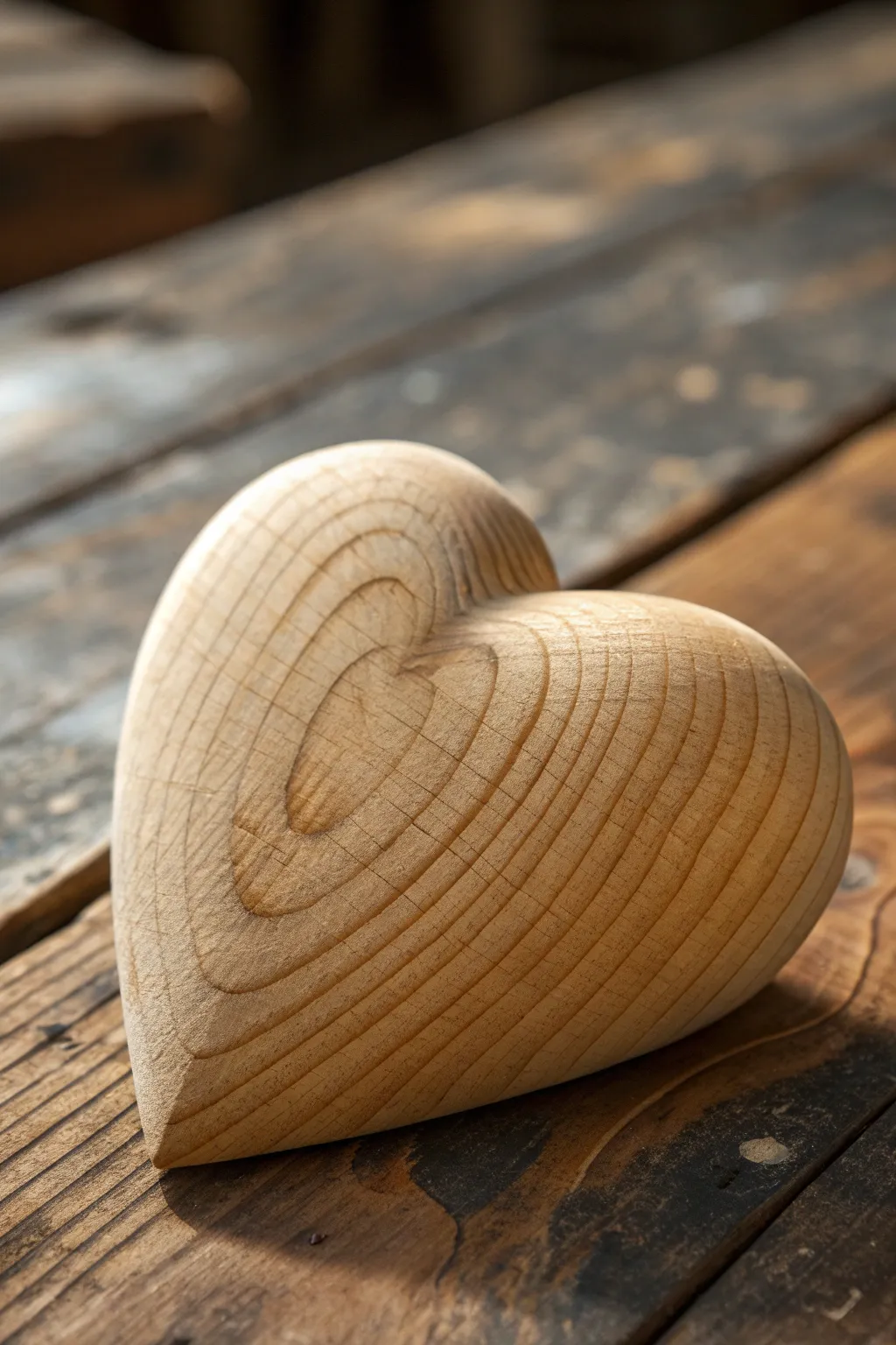 Crafted with care: A beginner's journey into wood carving with a simple yet elegant wooden heart.