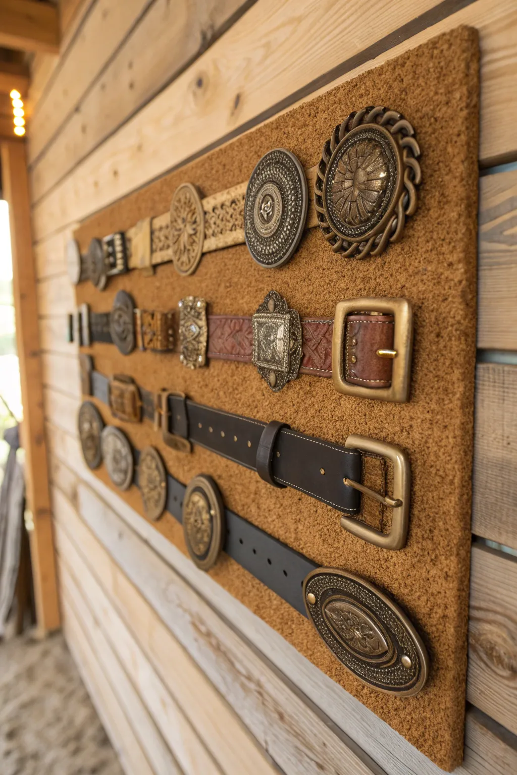 Showcase your buckle collection with rustic charm and timeless craftsmanship.