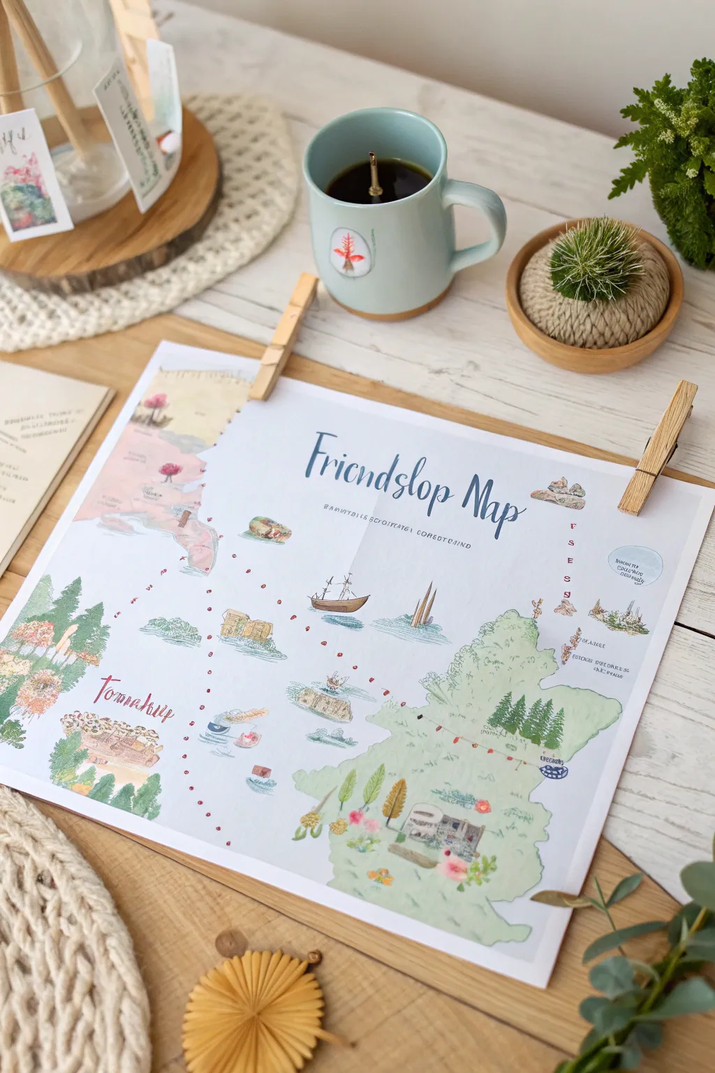Chart your adventures and dreams with a Friendship Map – a beautiful way to celebrate your journey together.
