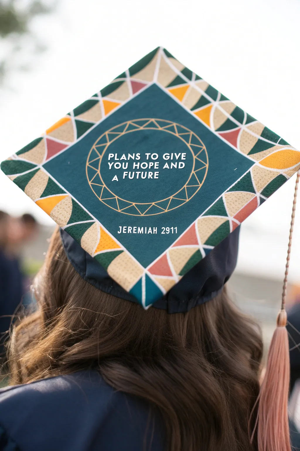 Celebrate your future with geometric grace and divine inspiration. #GraduationCapArt