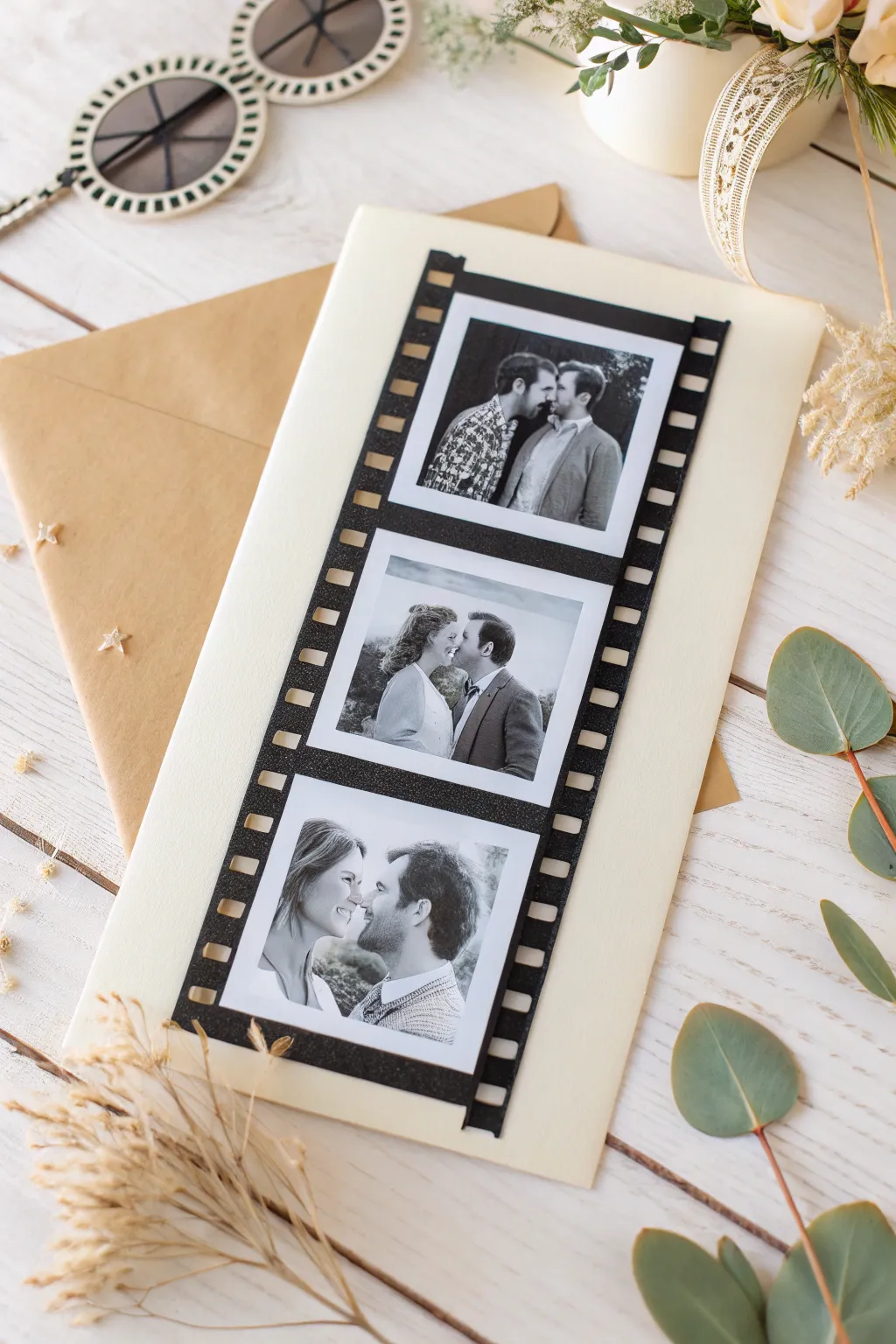 Capture your love story with a film strip of cherished memories.