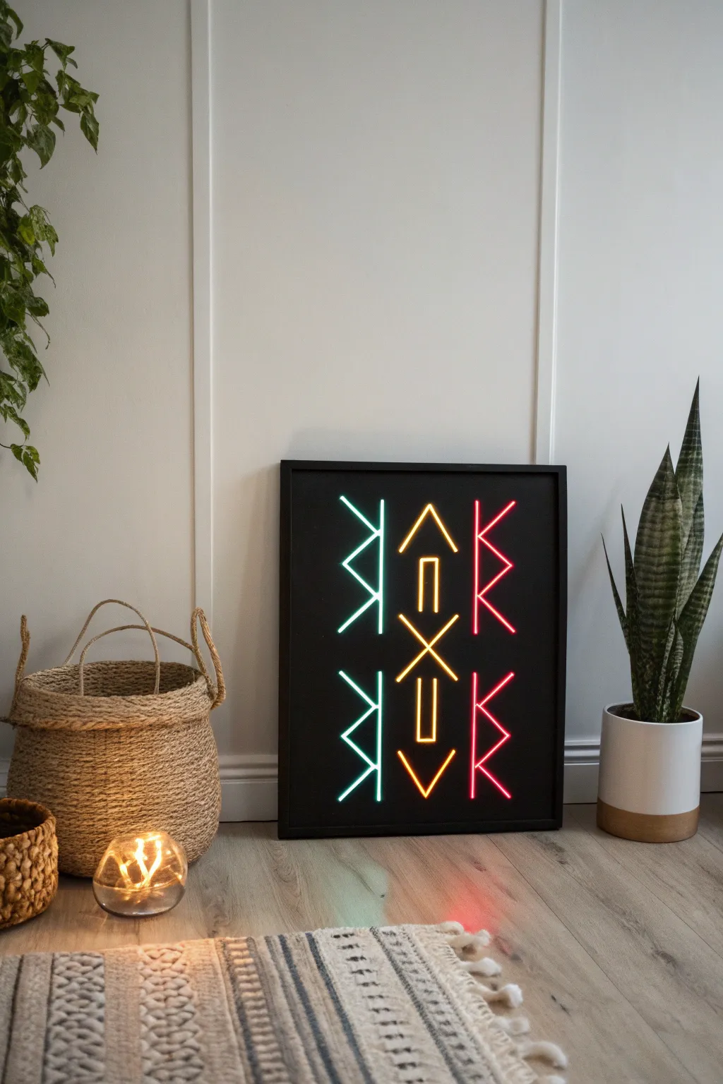 Illuminate your space with the mystic allure of glowing runes.