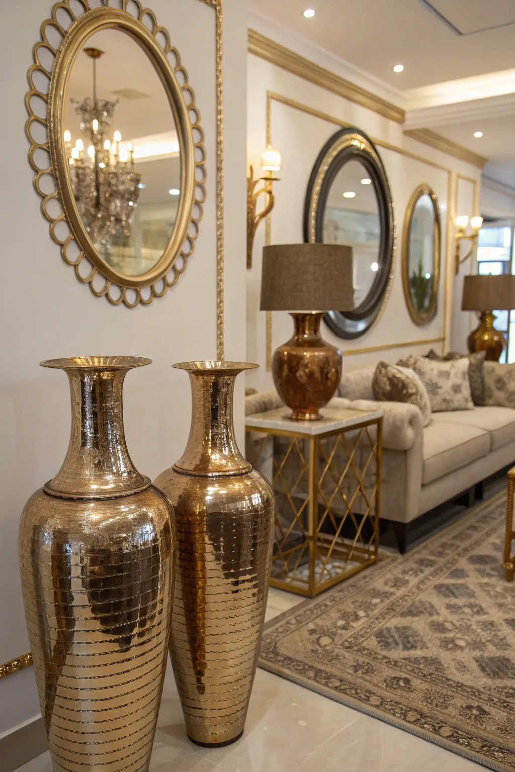 Metallic accents add a touch of luxury and sophistication.