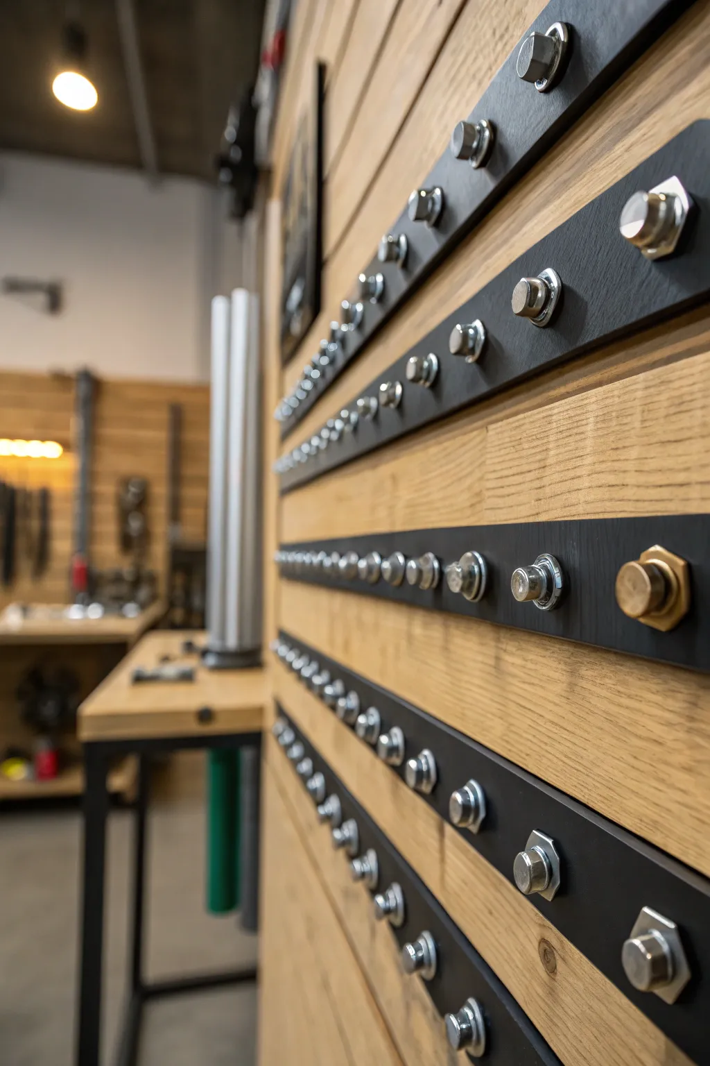 Craftsmanship meets organization: Magnetic strips to keep your workspace tidy and efficient.
