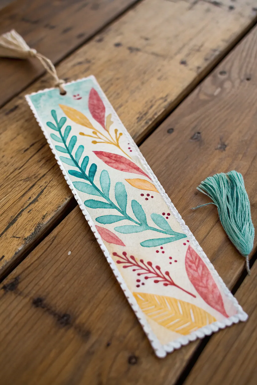 Embrace the art of whimsy with a watercolor-inspired bookmark, where bold colors meet natural beauty.
