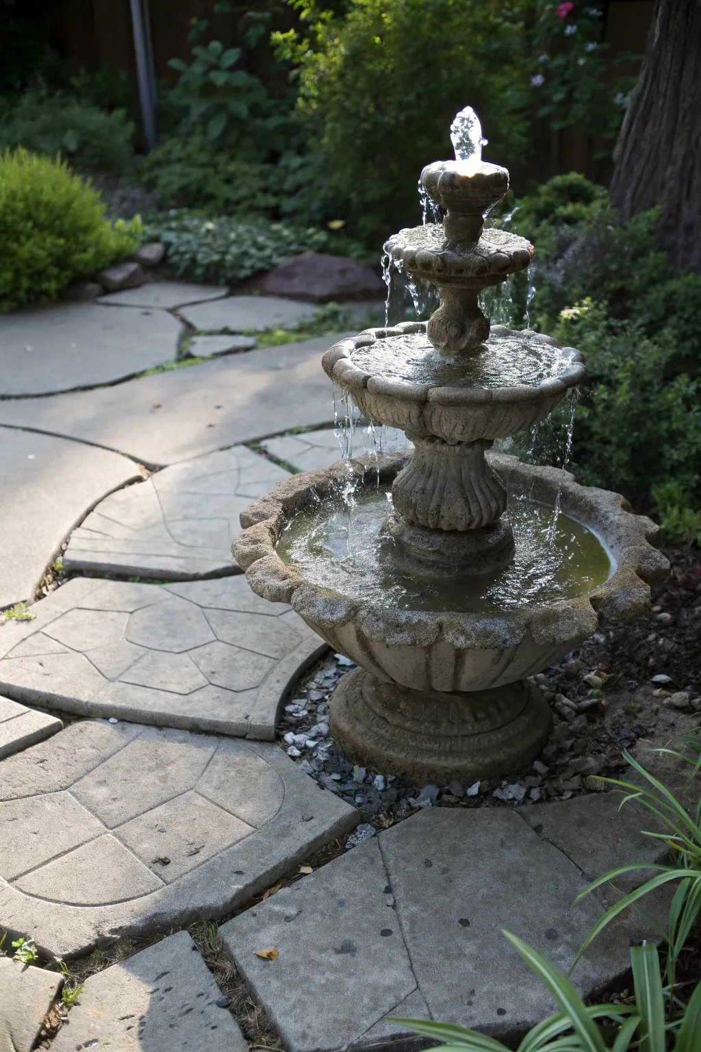Transform your patio into a peaceful retreat with a handcrafted concrete fountain.