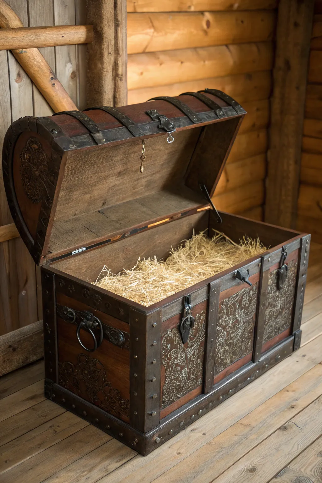 Transform history into comfort: A vintage trunk brooder for your chicks.