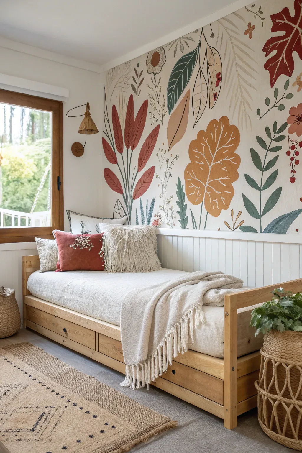 Transform your space with a bold accent wall that elevates your daybed to a new level of aesthetic charm.
