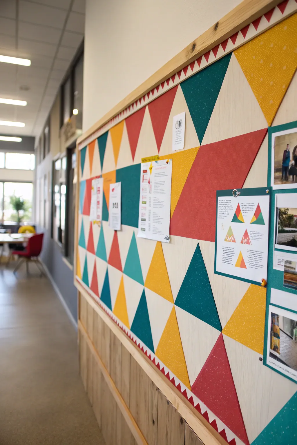 Elevate your workspace with a vibrant geometric border that brings a modern twist to minimalist design.