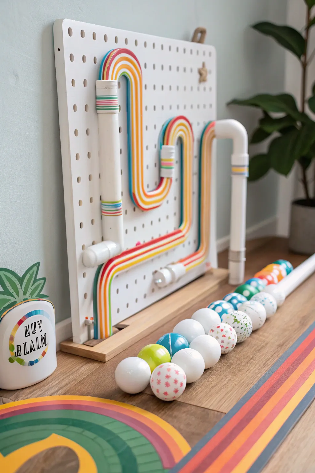 Add a splash of color and fun to your busy board with a rainbow ball drop!