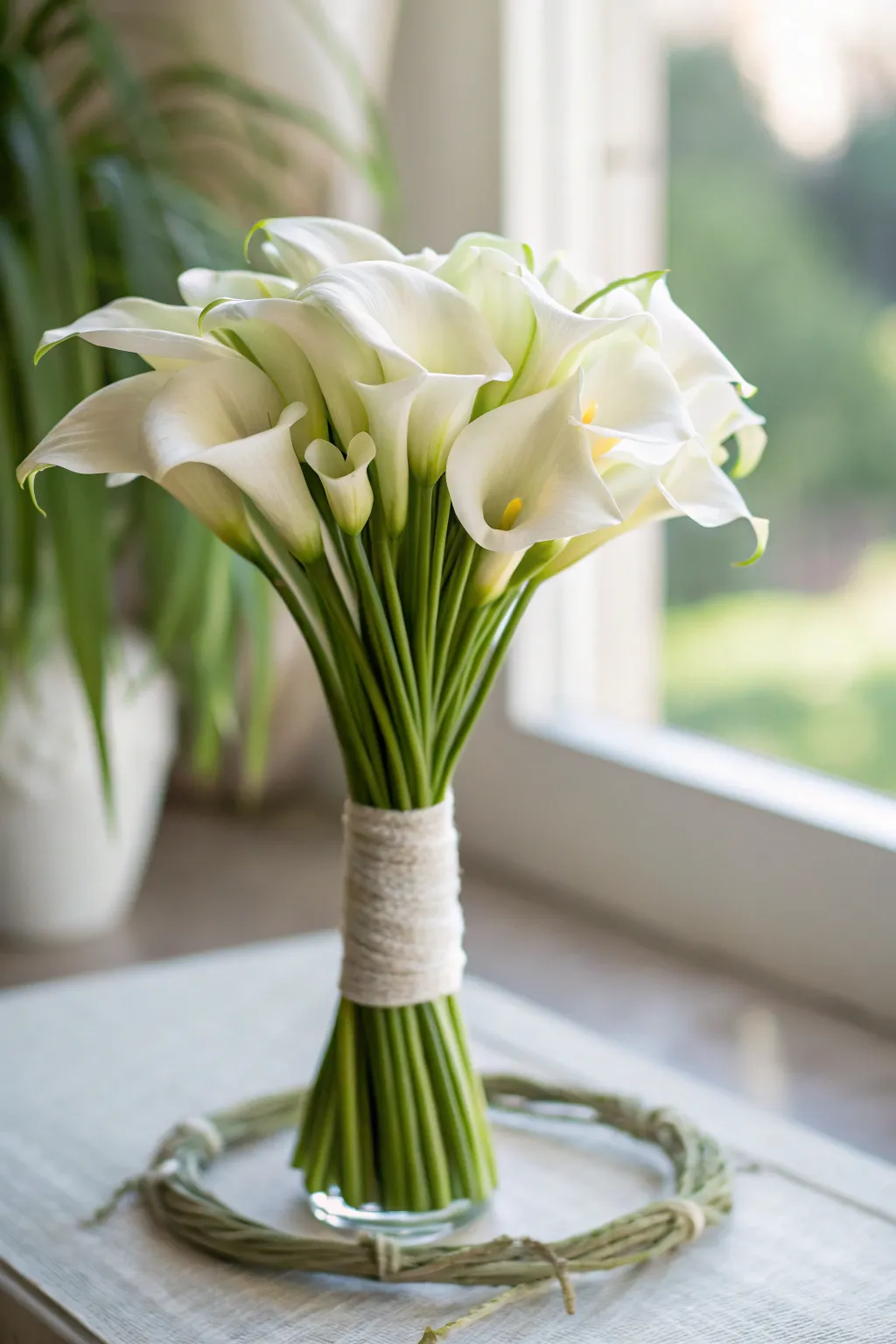 Eco-friendly elegance with a sustainable calla lily bouquet.