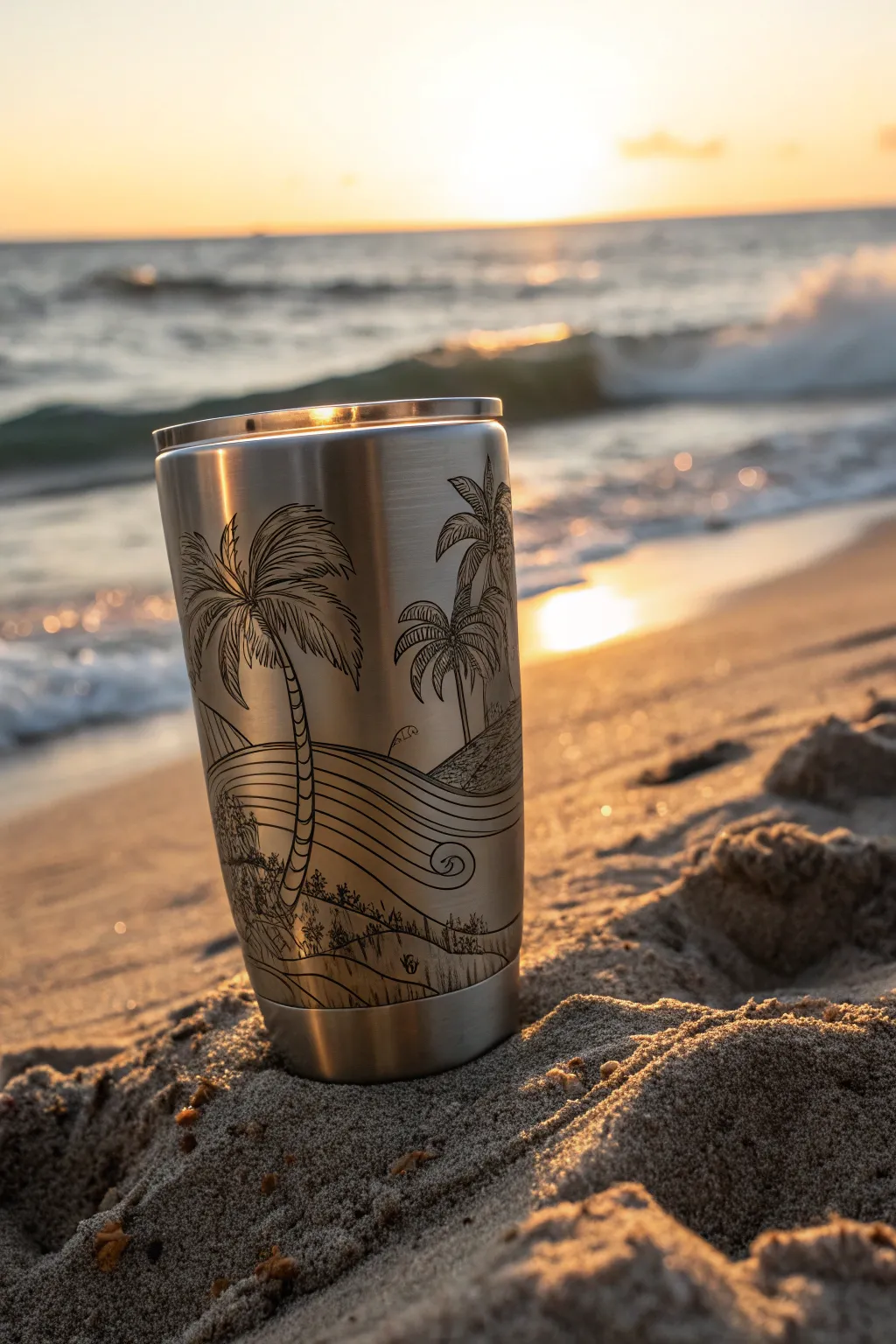 Embrace coastal vibes with this beautifully crafted camping tumbler, perfect for beachside adventures.
