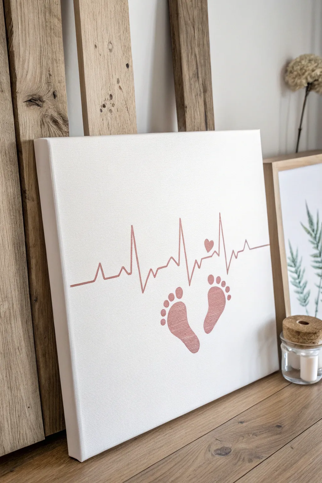 Capture the heartbeat of love with this enchanting canvas art.