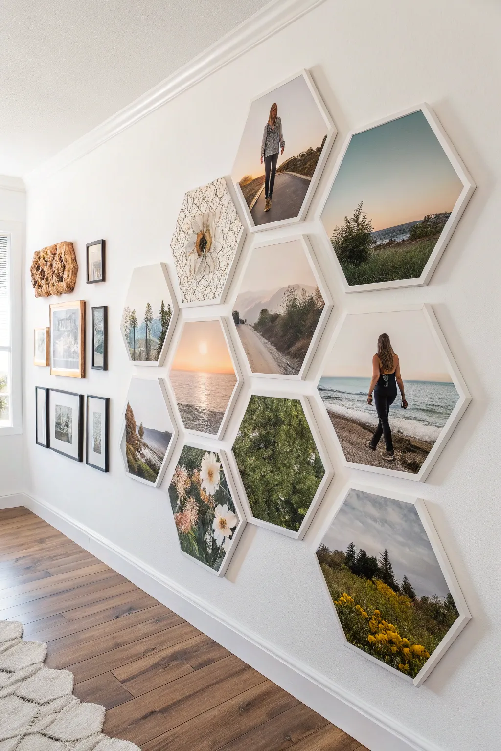 Transform your space with a stunning hexagon canvas collage—where minimalism meets artistic flair!