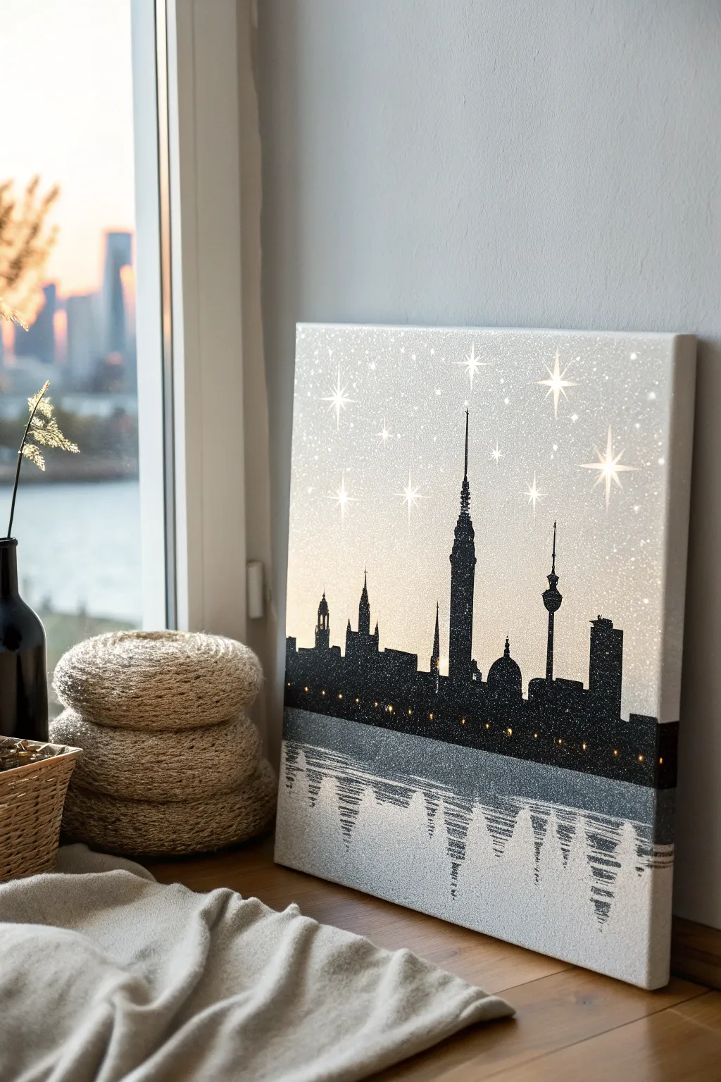 Sparkle into the night with minimalist elegance. 🌟✨ #GlitterArt #MinimalistBeauty