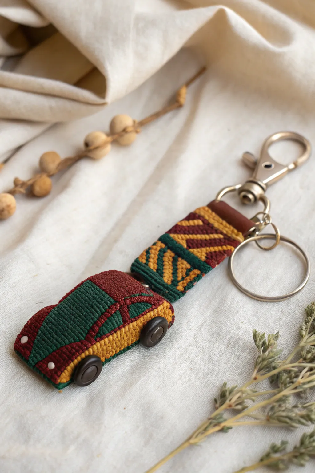 Embrace sustainable style with this chic, eco-friendly keychain crafted from upcycled materials. 🌿🔑 #EcoChic #SustainableStyle