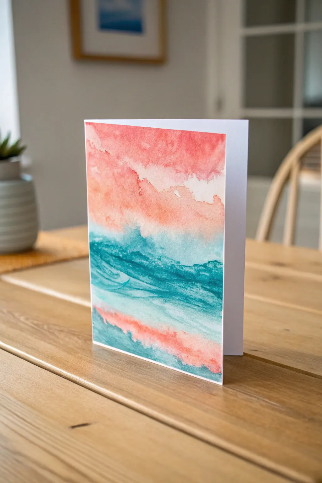 Embrace the art of simplicity with this stunning watercolor card design, where each wash tells its own story.