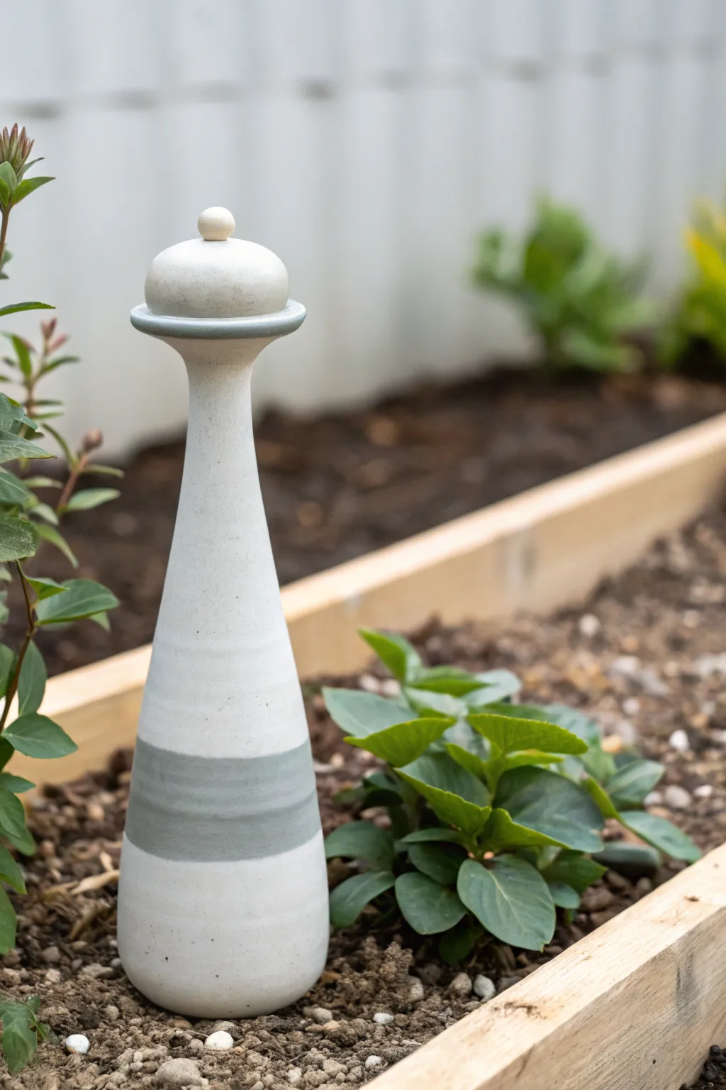 Elevate your garden with minimalist monochrome elegance.