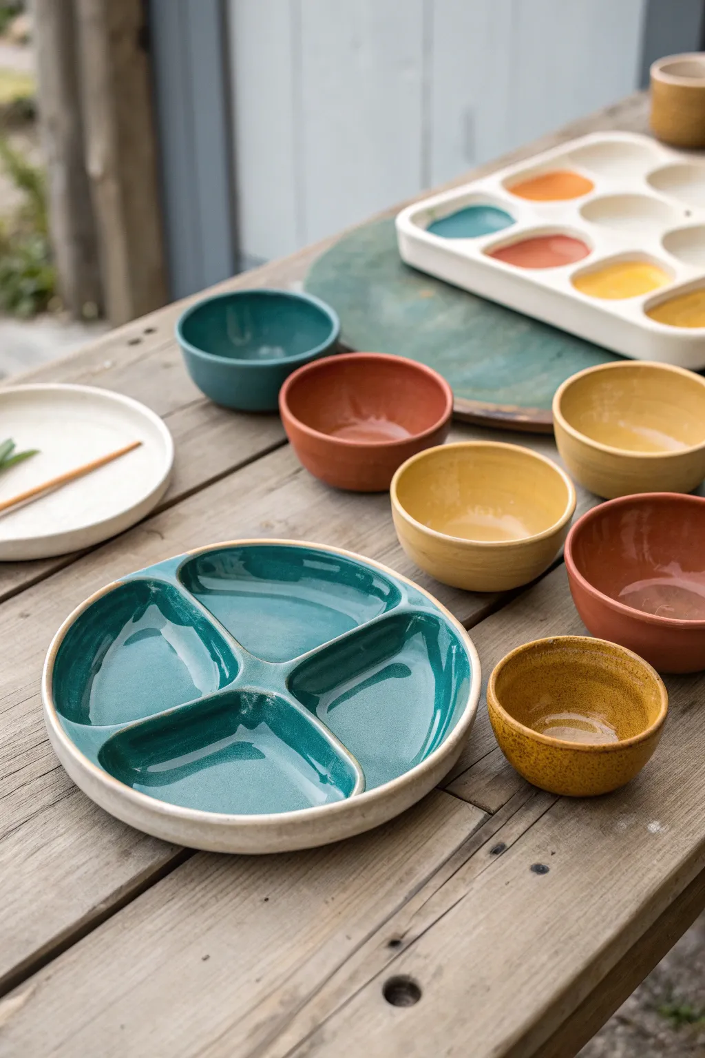 Discover the art of mix-and-match: Elevate your creativity with a stunning set of ceramic palettes.