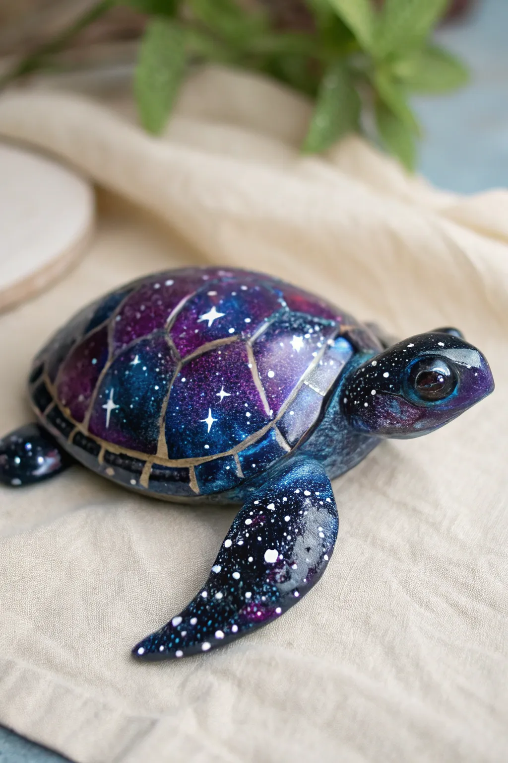 Transform your space with this Galaxy Turtle, where artistry meets the cosmos.