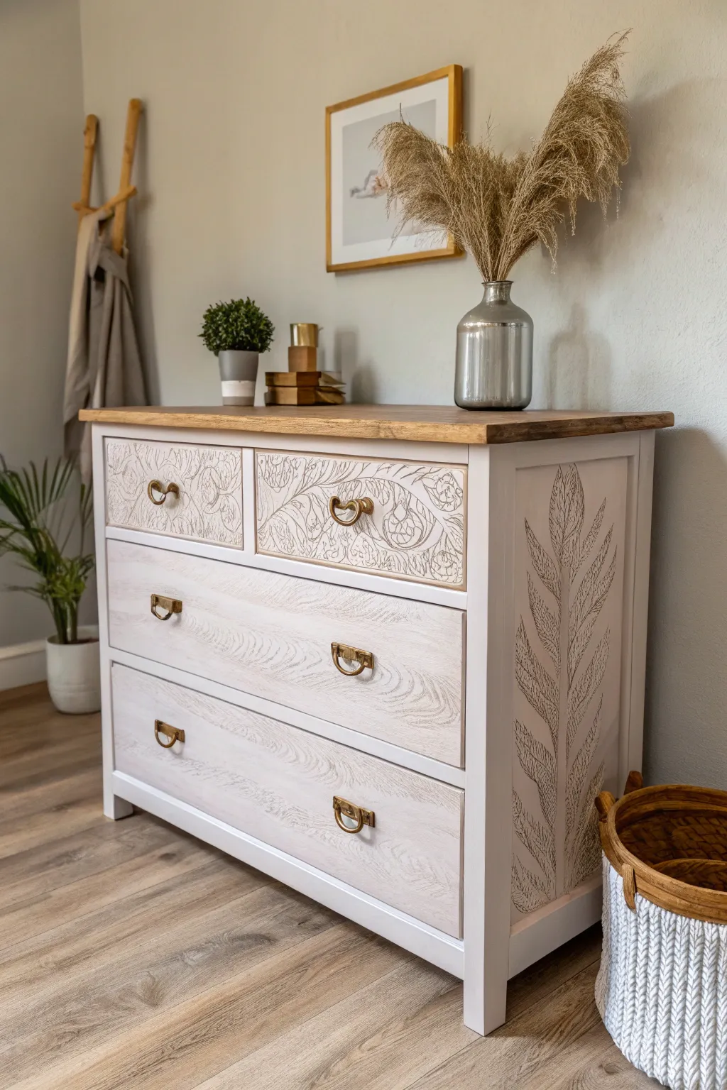 Embrace rustic charm with a perfect blend of natural wood and soft pastels.