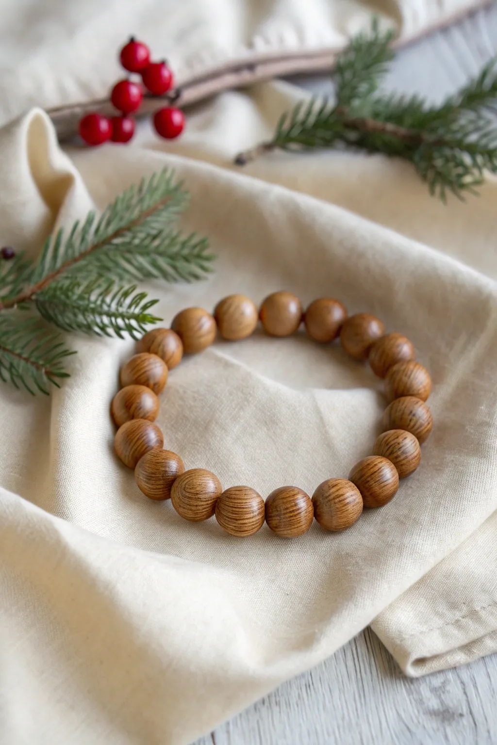 Embrace the rustic charm of the season with handcrafted wooden bead bracelets. #WoodenWonders #ScandinavianStyle