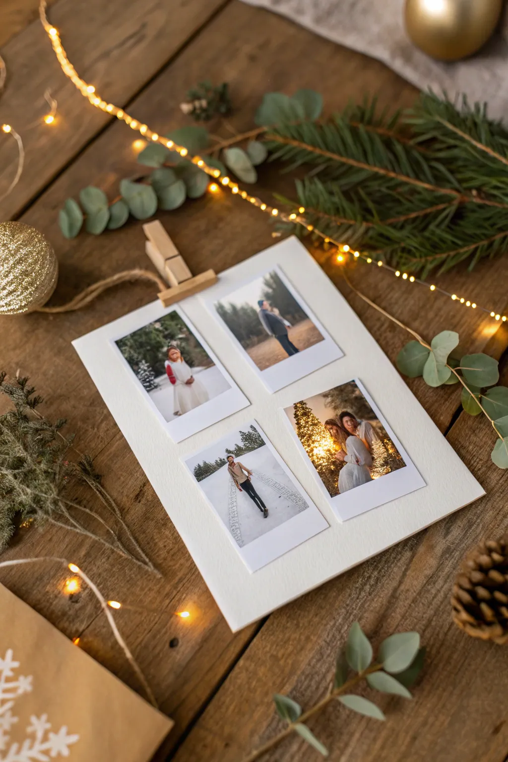 Craft a heartfelt photo collage card that captures your cherished memories in minimalist elegance.