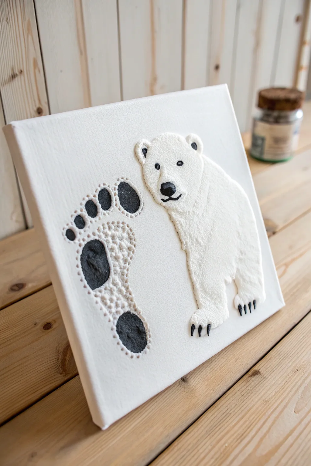 Step into holiday magic with minimalist footprint polar bears, where simplicity meets festive creativity.