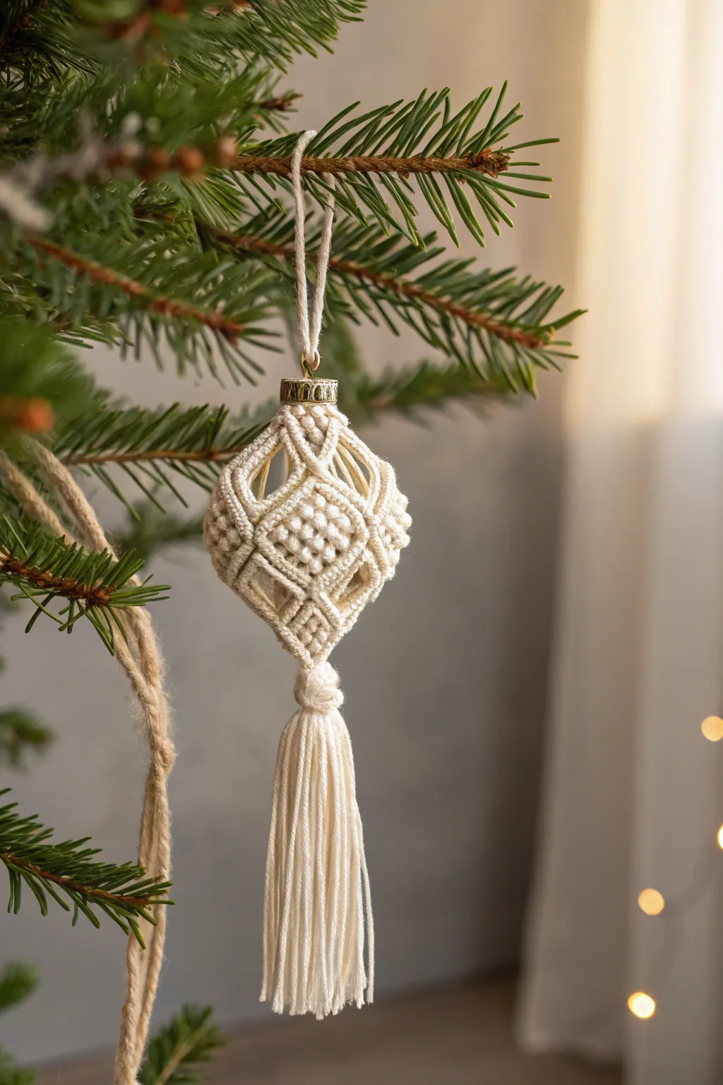 Transform your holiday decor with handcrafted macrame charmers - simple elegance for a serene Christmas.
