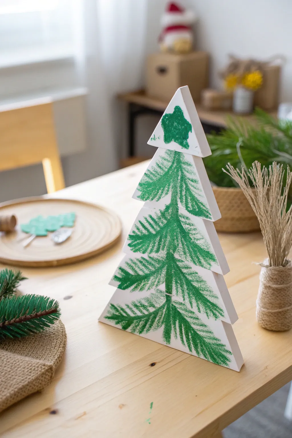 Discover the joy of fork-painted Christmas trees—a fun and creative craft for your little artists!