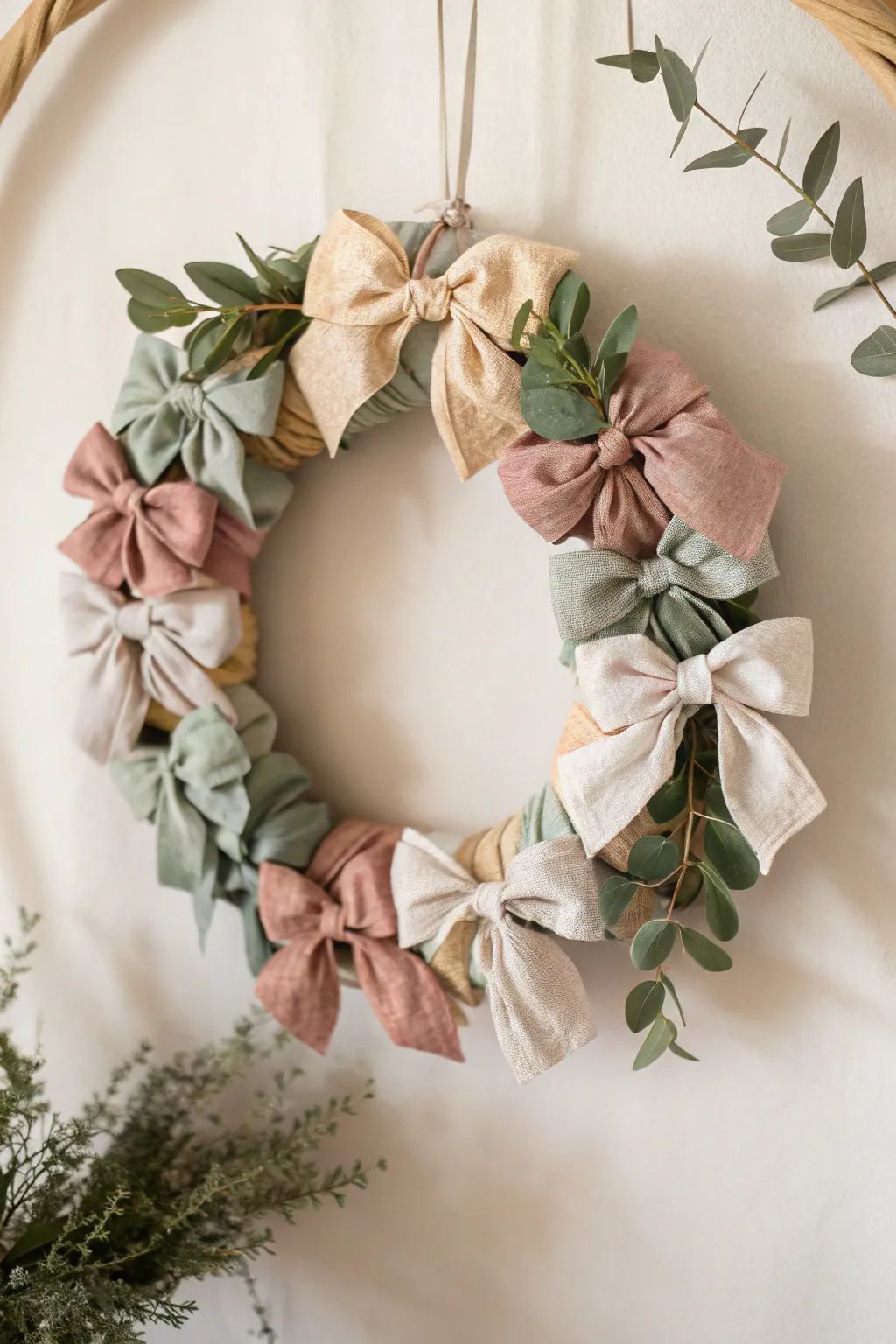 Transform fabric scraps into a delightful Christmas wreath, blending minimalist elegance with a Boho touch.