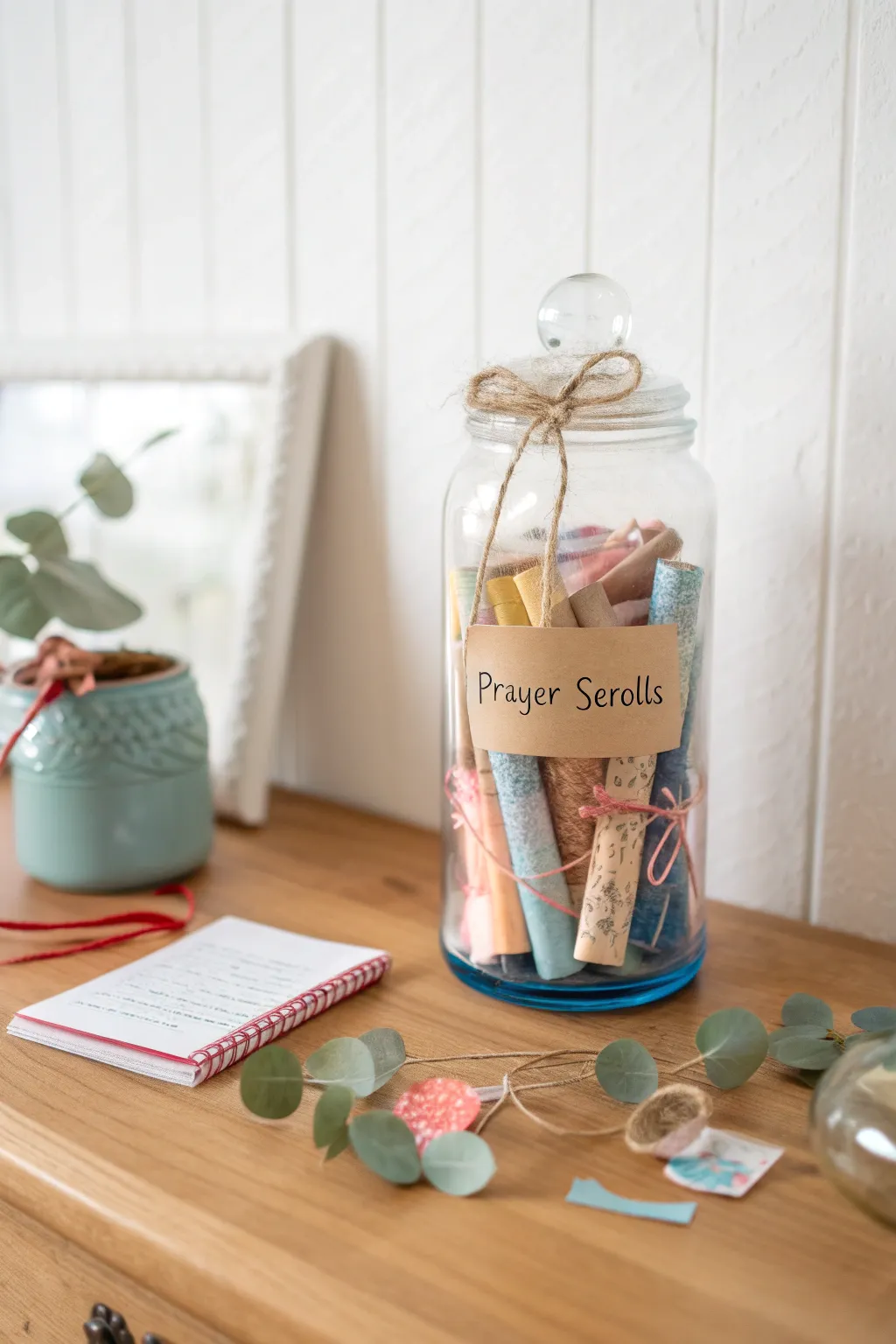 Capture the essence of gratitude with a prayer jar filled with heartfelt notes.