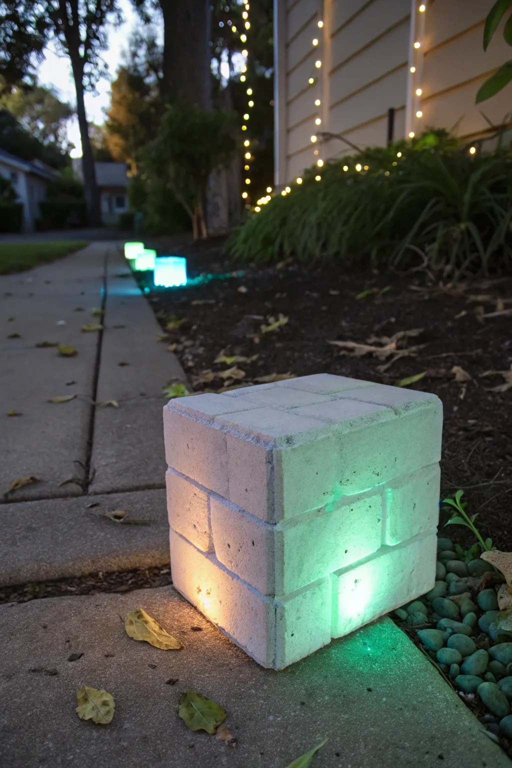Illuminate your outdoor space with the magic of glow-in-the-dark paint on cinder blocks.