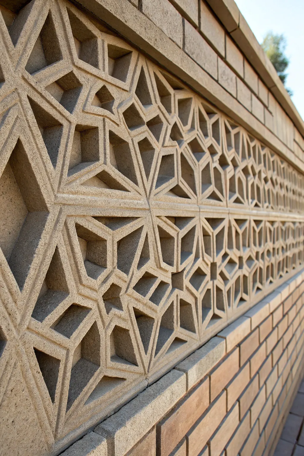 Elevate your outdoor space with the elegance of geometric pattern wall caps, where craftsmanship meets modern design.