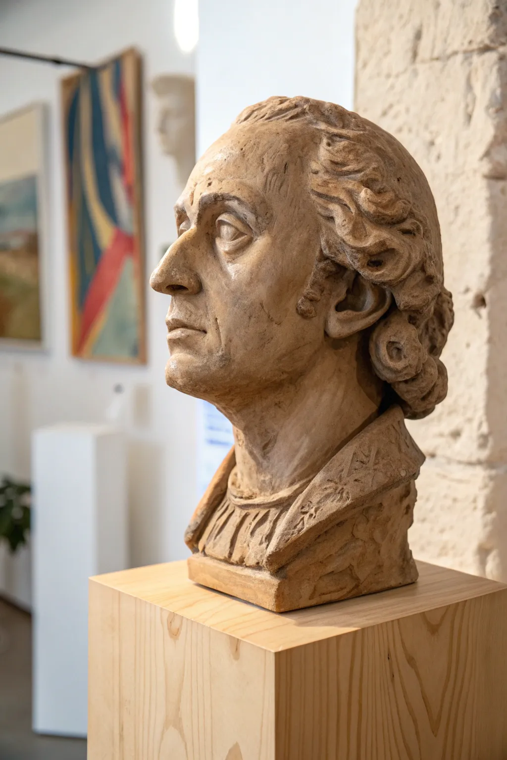 Discover history through art: a minimalist clay sculpture that brings the past to life.
