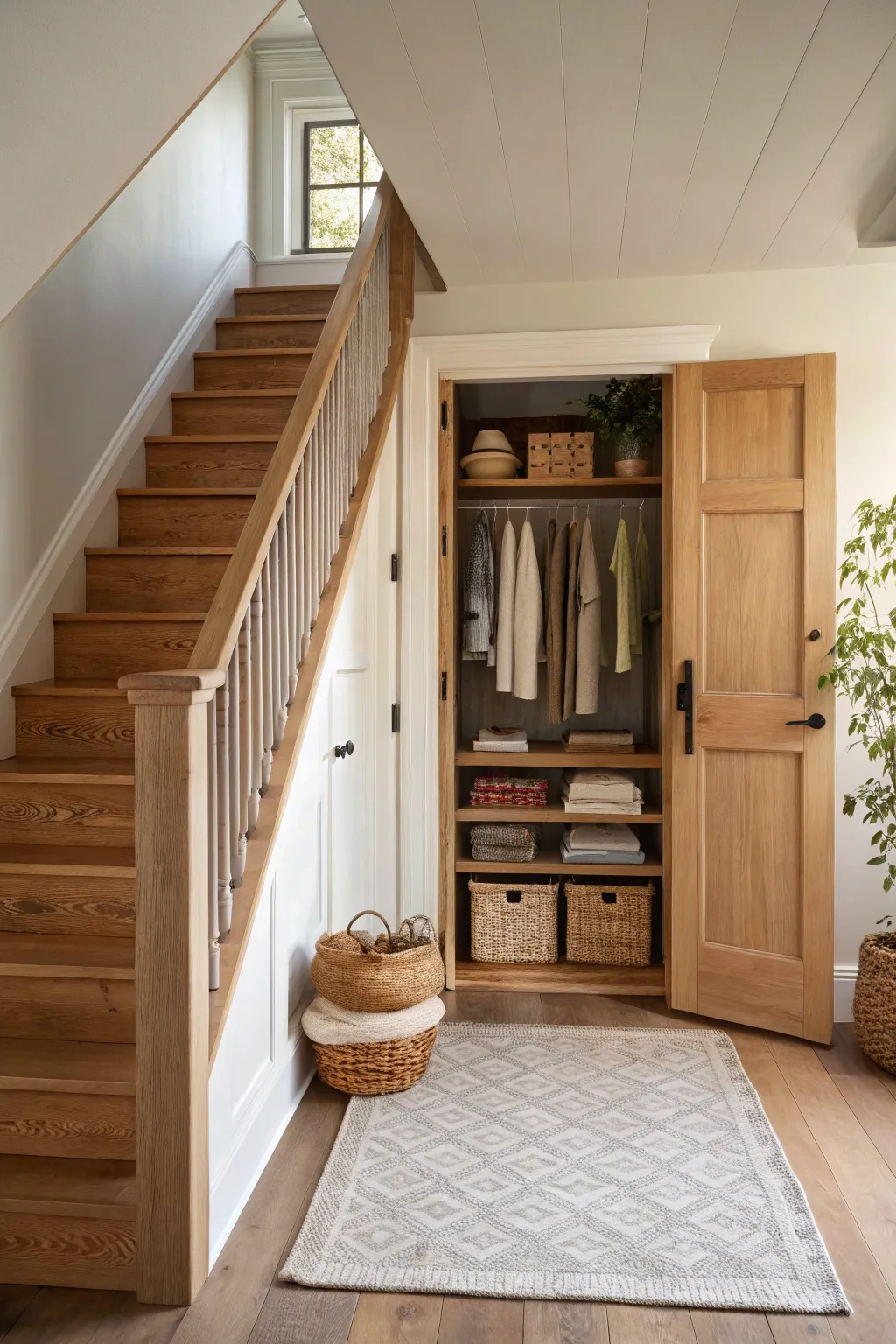 Discover the potential of hidden storage under your stairs. 🏠 #StorageSolutions #HomeOrganization