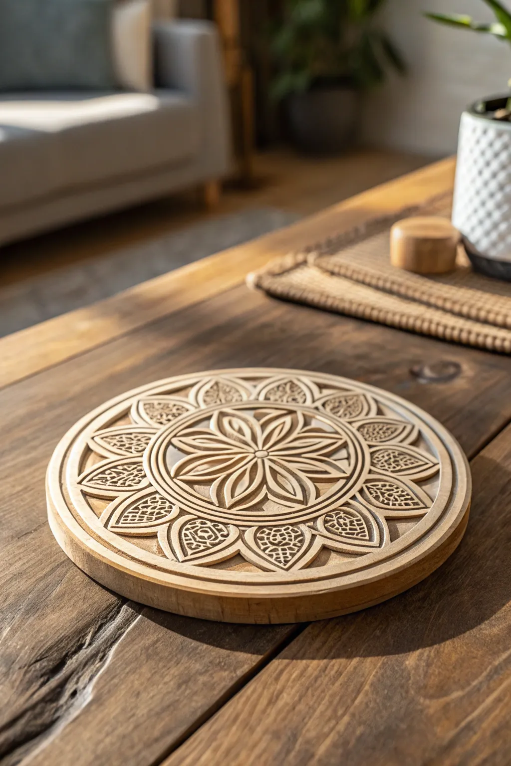 Elevate your style with custom CNC-engraved coasters – a perfect blend of art and functionality.